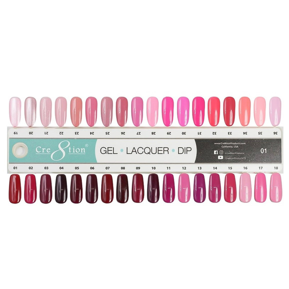 Cre8tion Trio Color Acrylic Dipping & Gel Polish Color Set 1 # 01 - 36